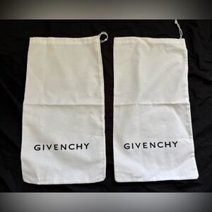 Set of 2 Givenchy White Shoe Dust Bags Pair